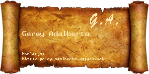 Gerey Adalberta névjegykártya